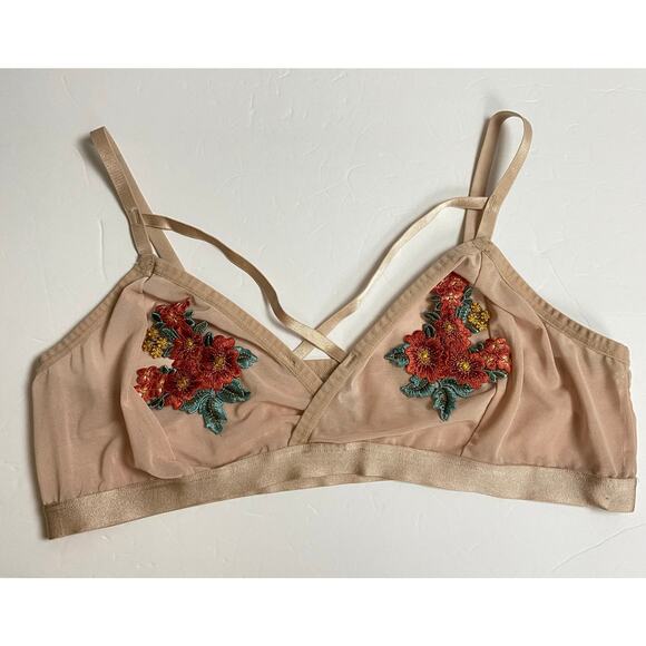 Torrid Women's Strappy Mesh Floral Applique Bralette Size 3X - Picture 1 of 9